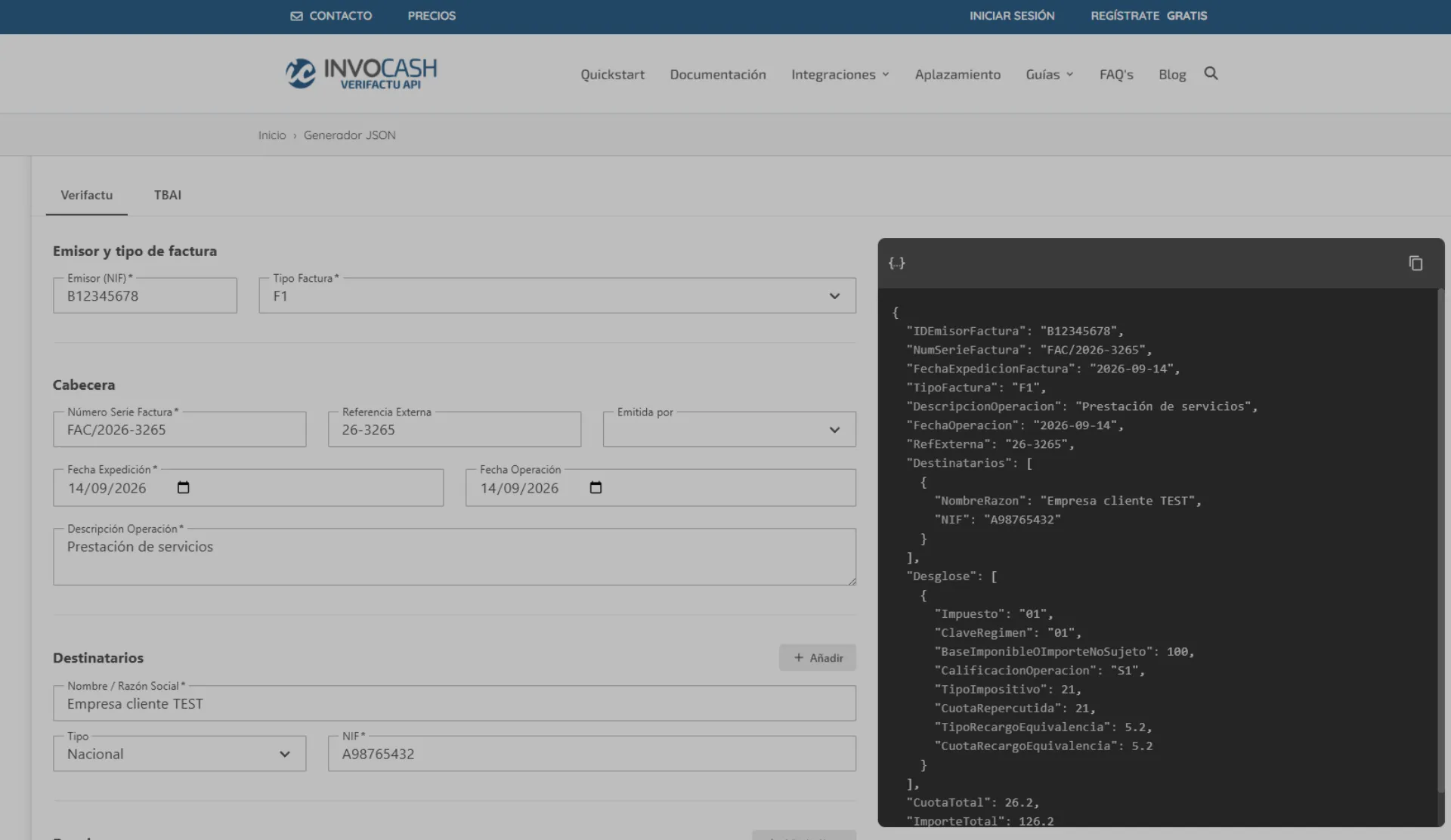 Entiende la estructura del JSON de VeriFactu antes de programarla